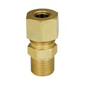 Everflow 1/4" O.D. COMP x 1/8" MIP Reducing Adapter Pipe Fitting, Lead Free Brass C68R-1418-NL